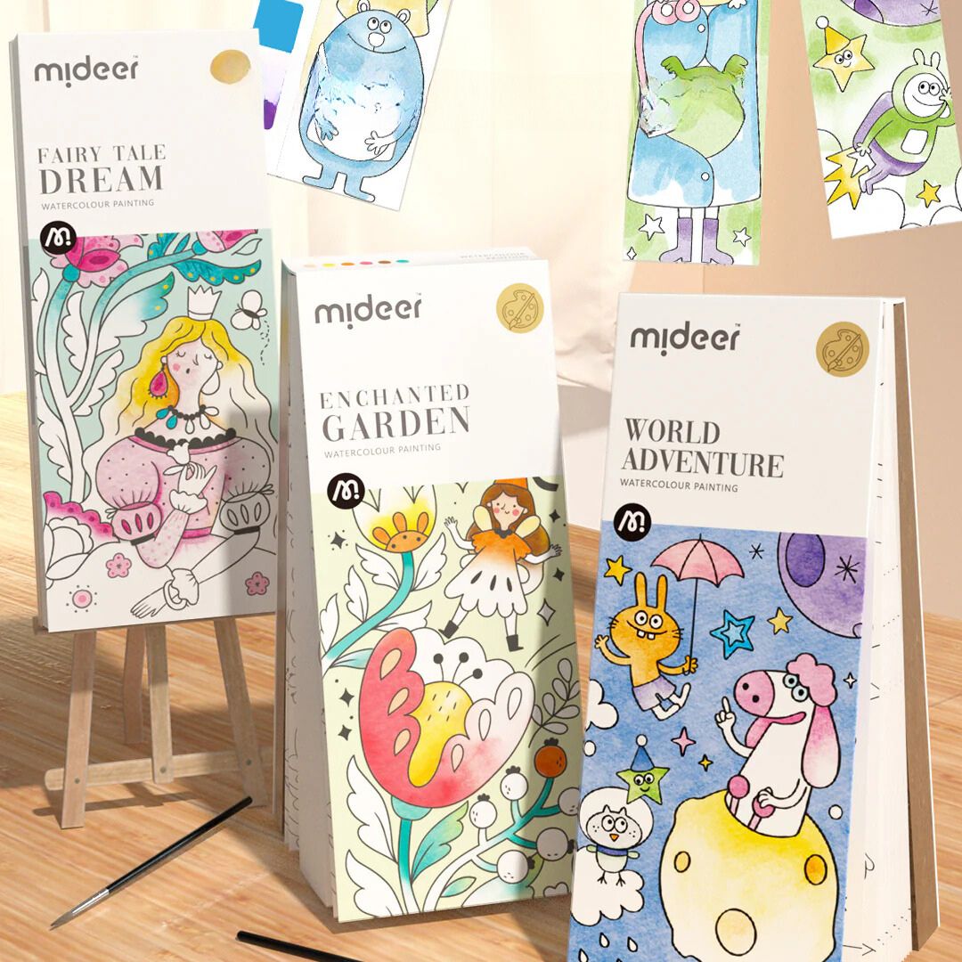 Tranh Tô Màu Nước Kèm Cọ Mideer Watercolour Painting- Wonderul Forest 3+
