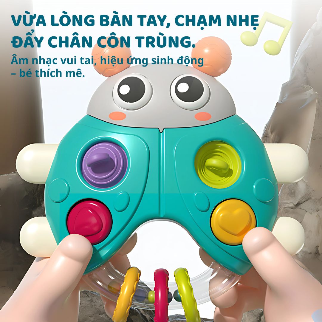 Lục Lạc Cầm Tay Phát Nhạc Cho Bé Sơ Sinh Goodway Rainbow Ball Pusher 3m+