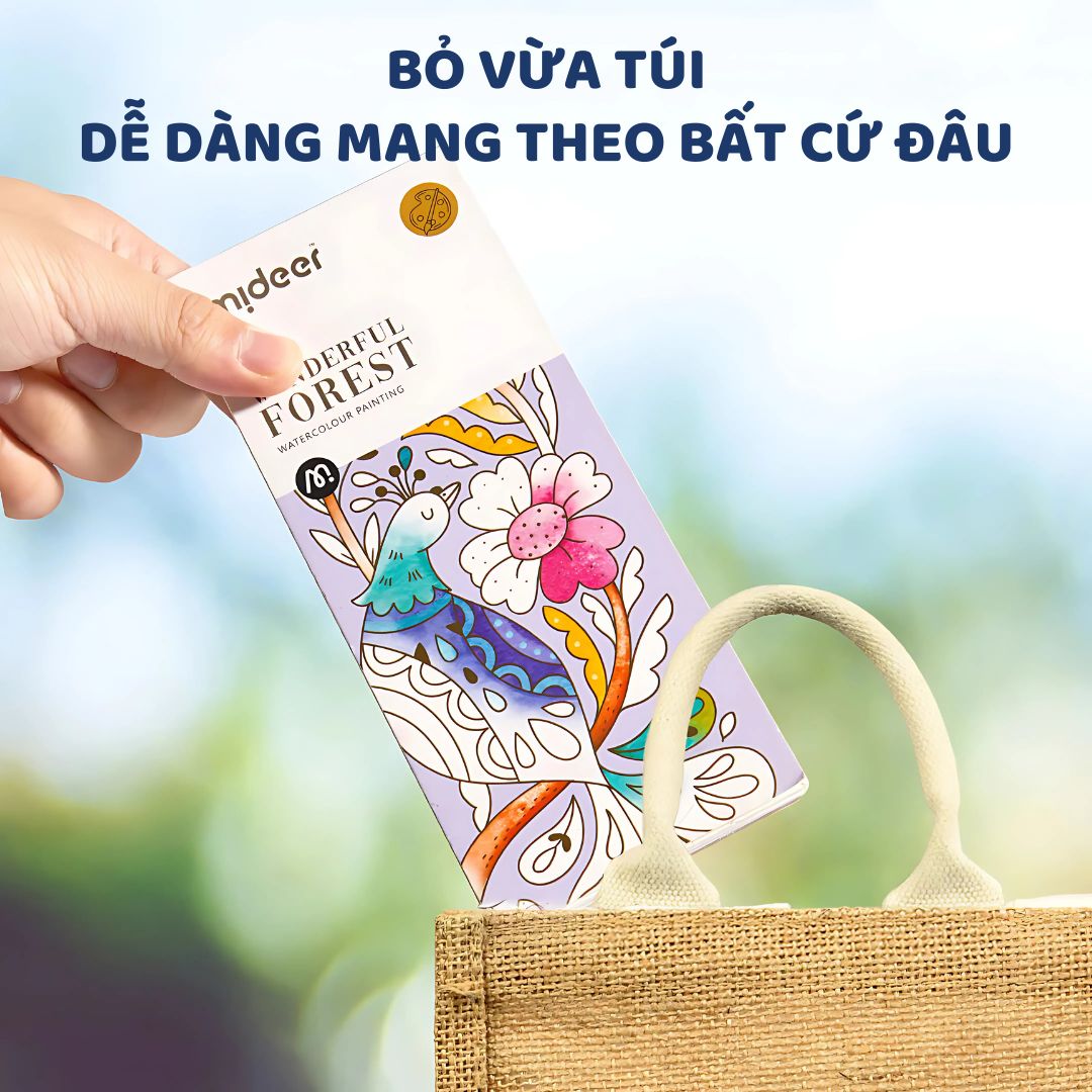 Tranh Tô Màu Nước Kèm Cọ Mideer Watercolour Painting- Enchanted Garden 3+