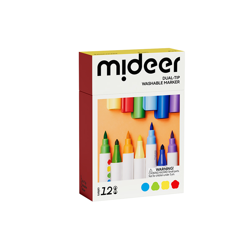 Bút Màu Nước 2 Đầu Cho Bé Mideer Washable Marker- 12 Màu