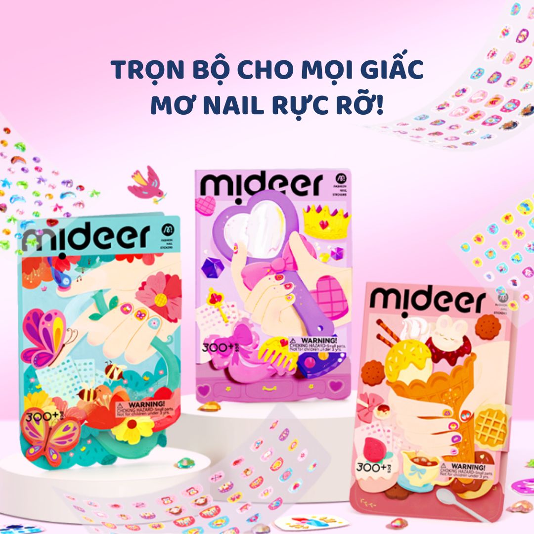 Sticker Dán Móng Tay Cho Bé Mideer Nail Stickers- Garden Gathering 3+