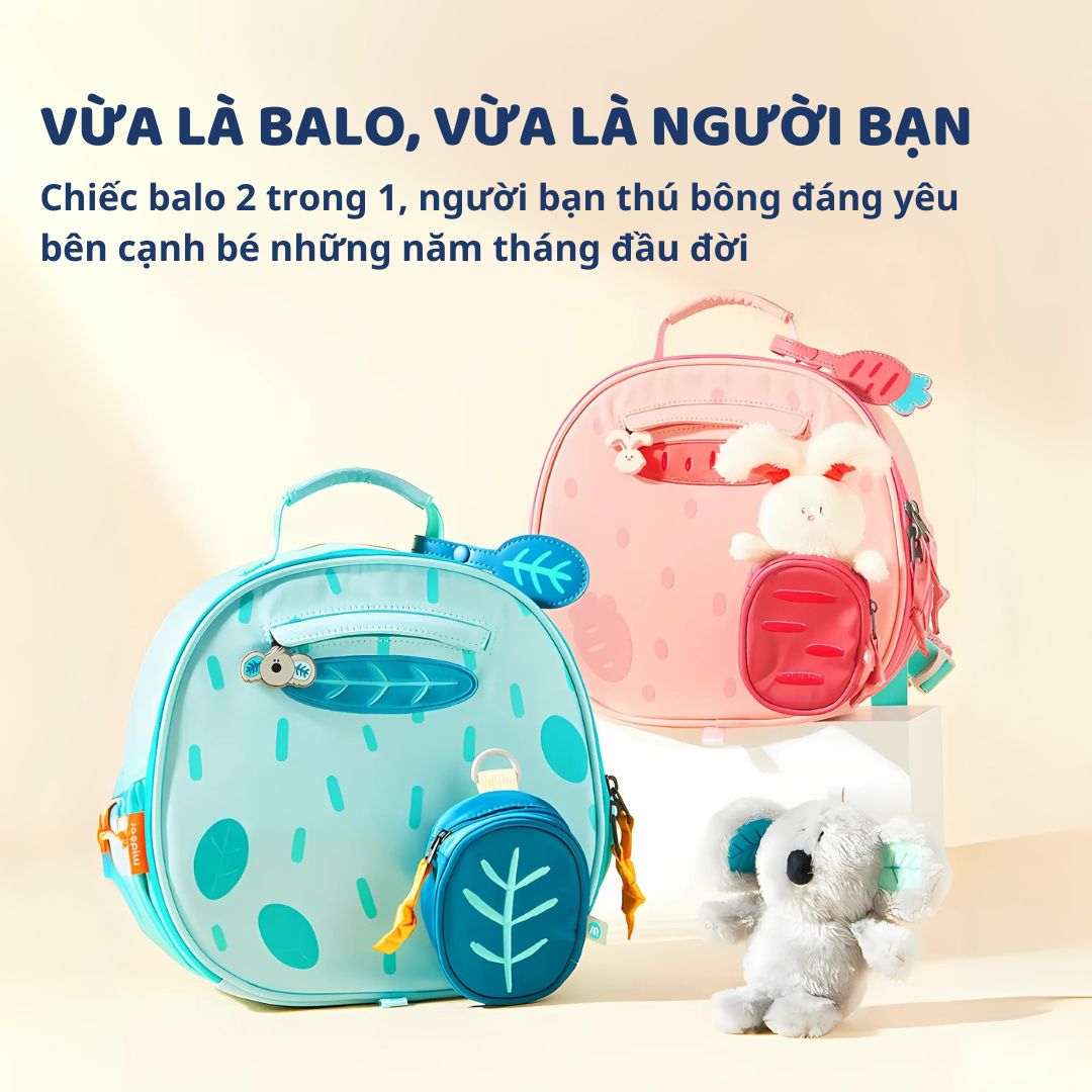 Balo Đi Học Mầm Non Cho Bé Mideer Snuggle Square Backpack 1-5 Tuổi