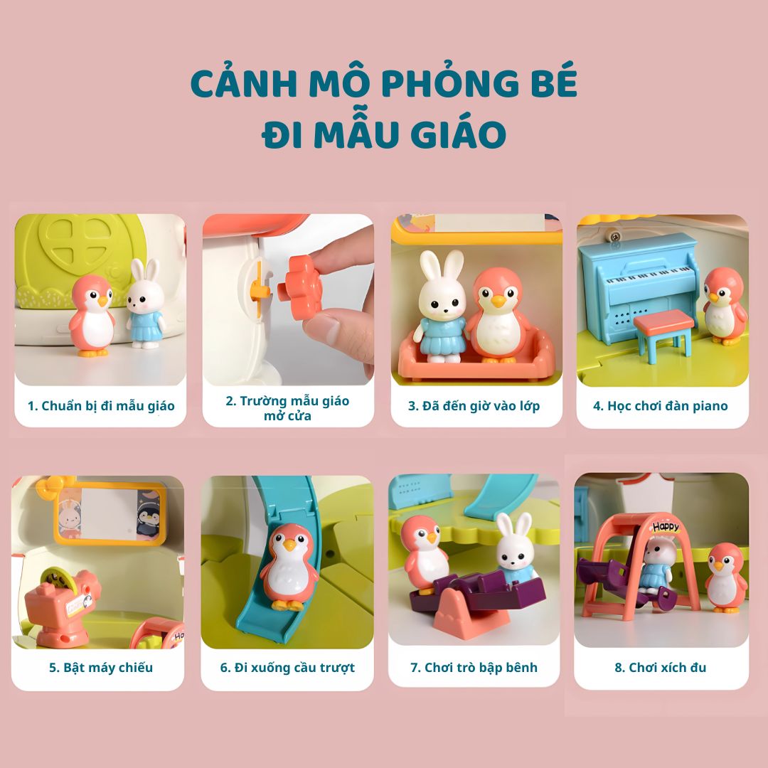 Ngôi Nhà Búp Bê Mini Cho Bé Goodway Mushroom Doll House 3+