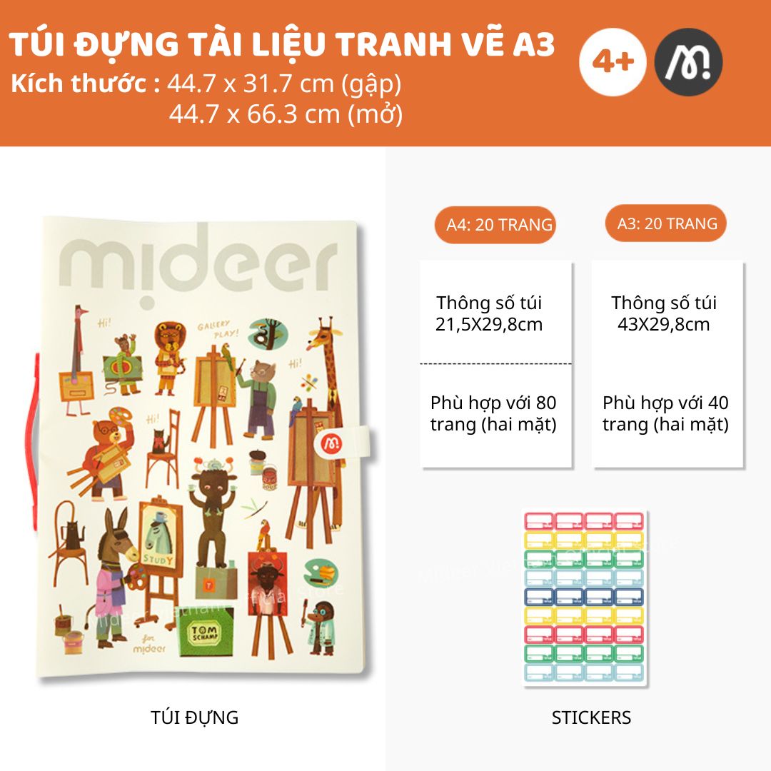Túi Đựng Tài Liệu A3 Mideer Colorful Creations Gallery