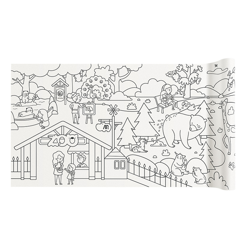 Tranh Tô Màu Dán Tường Mideer Adhesive Colouring Scroll- The Magic Zoo 3+