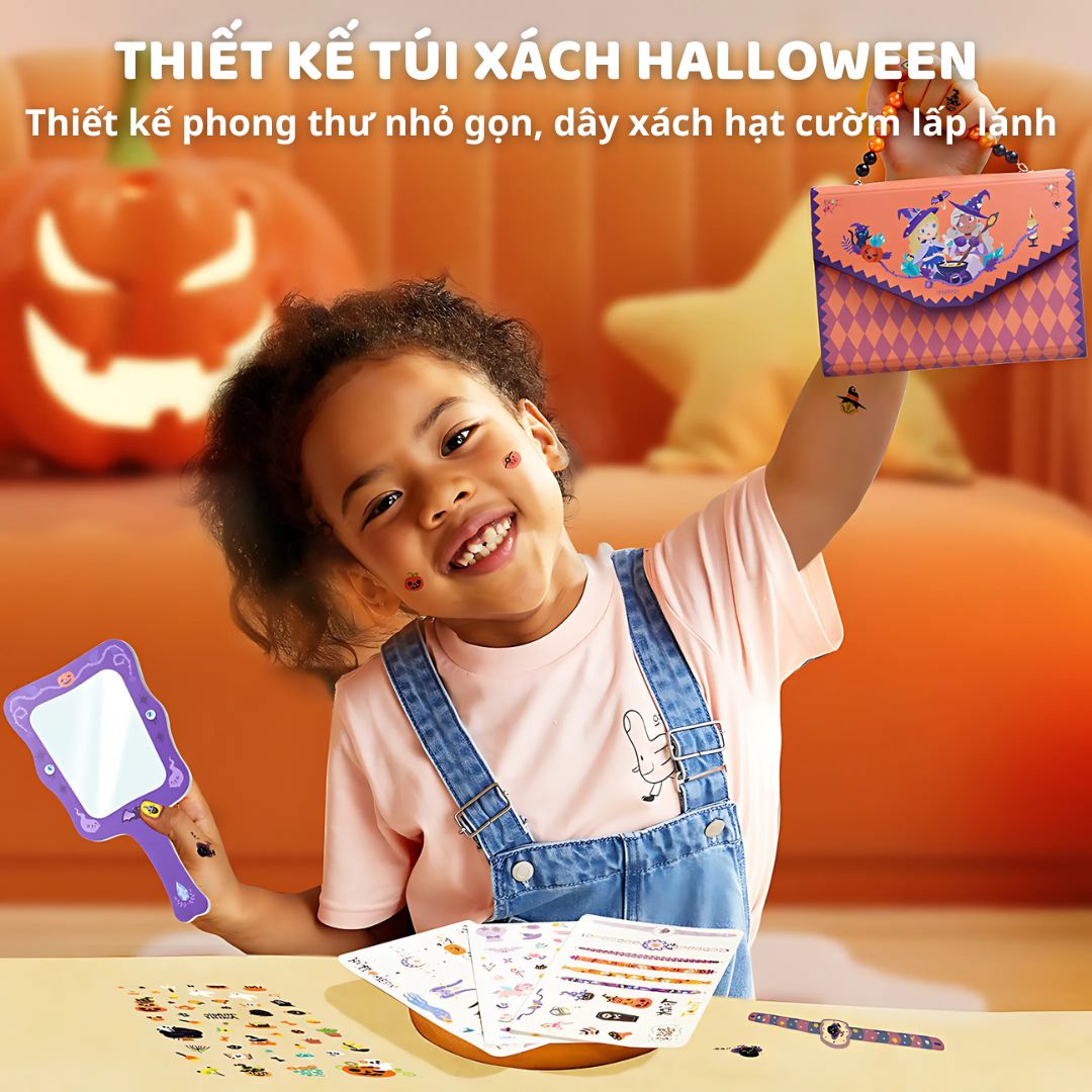 Hình Xăm Phát Sáng & Sticker Dán Móng Tay Mideer Halloween Dress Up Sticker Pack 3+