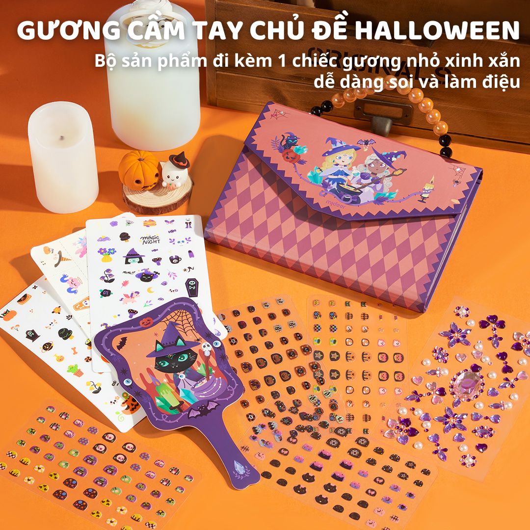 Hình Xăm Phát Sáng & Sticker Dán Móng Tay Mideer Halloween Dress Up Sticker Pack 3+