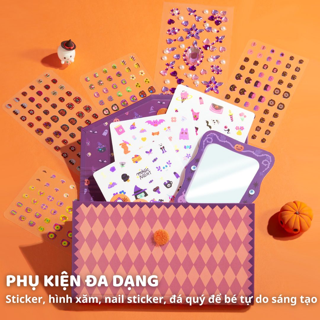 Hình Xăm Phát Sáng & Sticker Dán Móng Tay Mideer Halloween Dress Up Sticker Pack 3+