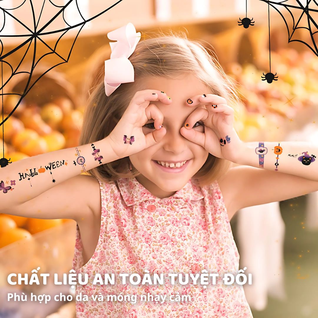 Hình Xăm Phát Sáng & Sticker Dán Móng Tay Mideer Halloween Dress Up Sticker Pack 3+