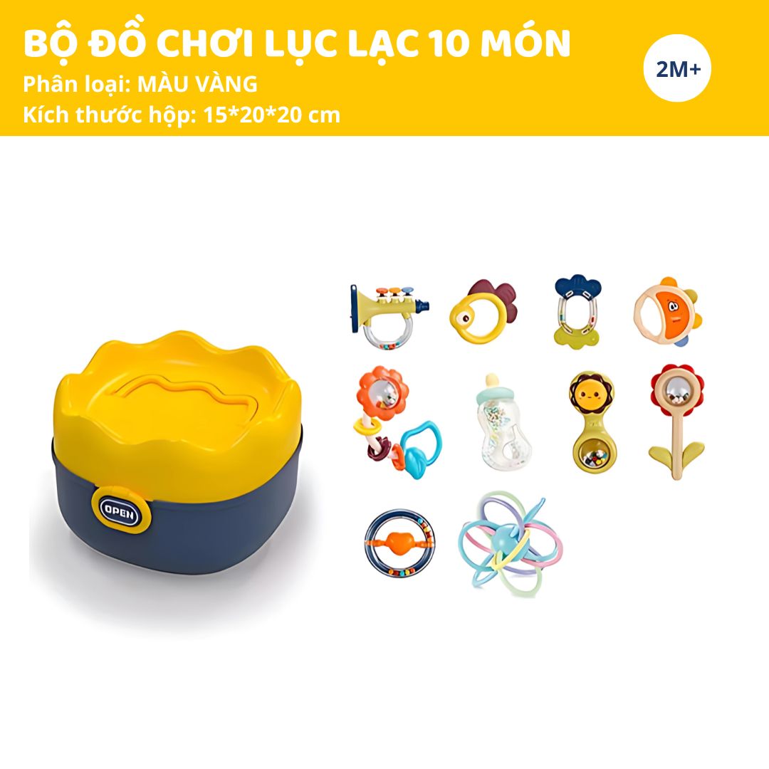 Đồ Chơi Lục Lạc 10 Món Cho Bé Goodway Baby Rattle Set 2m+