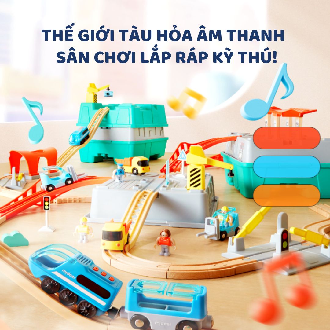 Đồ Chơi Lắp Ráp Đường Ray Xe Lửa Mideer Mideer Train Track Building Blocks 3+