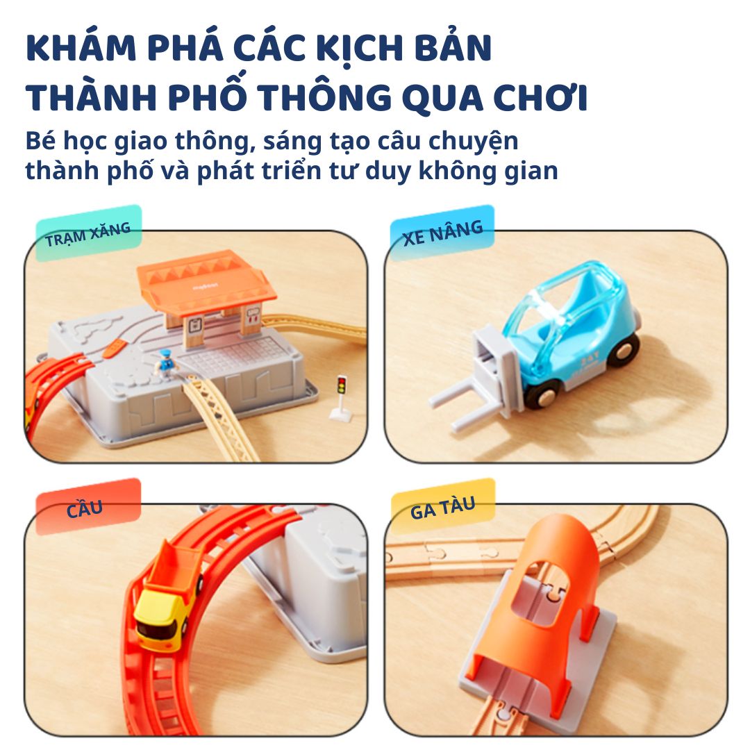 Đồ Chơi Lắp Ráp Đường Ray Xe Lửa Mideer Mideer Train Track Building Blocks 3+