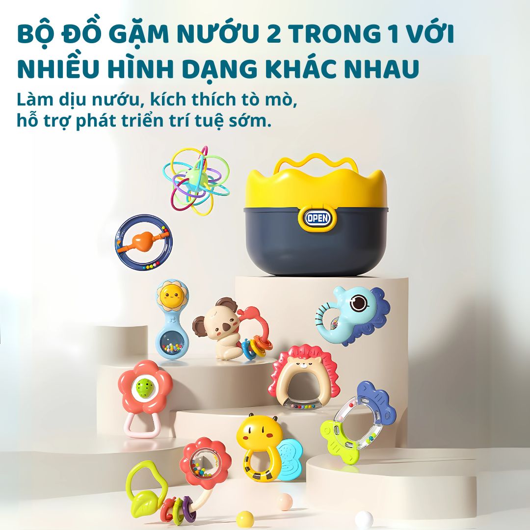 Đồ Chơi Lục Lạc 10 Món Cho Bé Goodway Baby Rattle Set 2m+