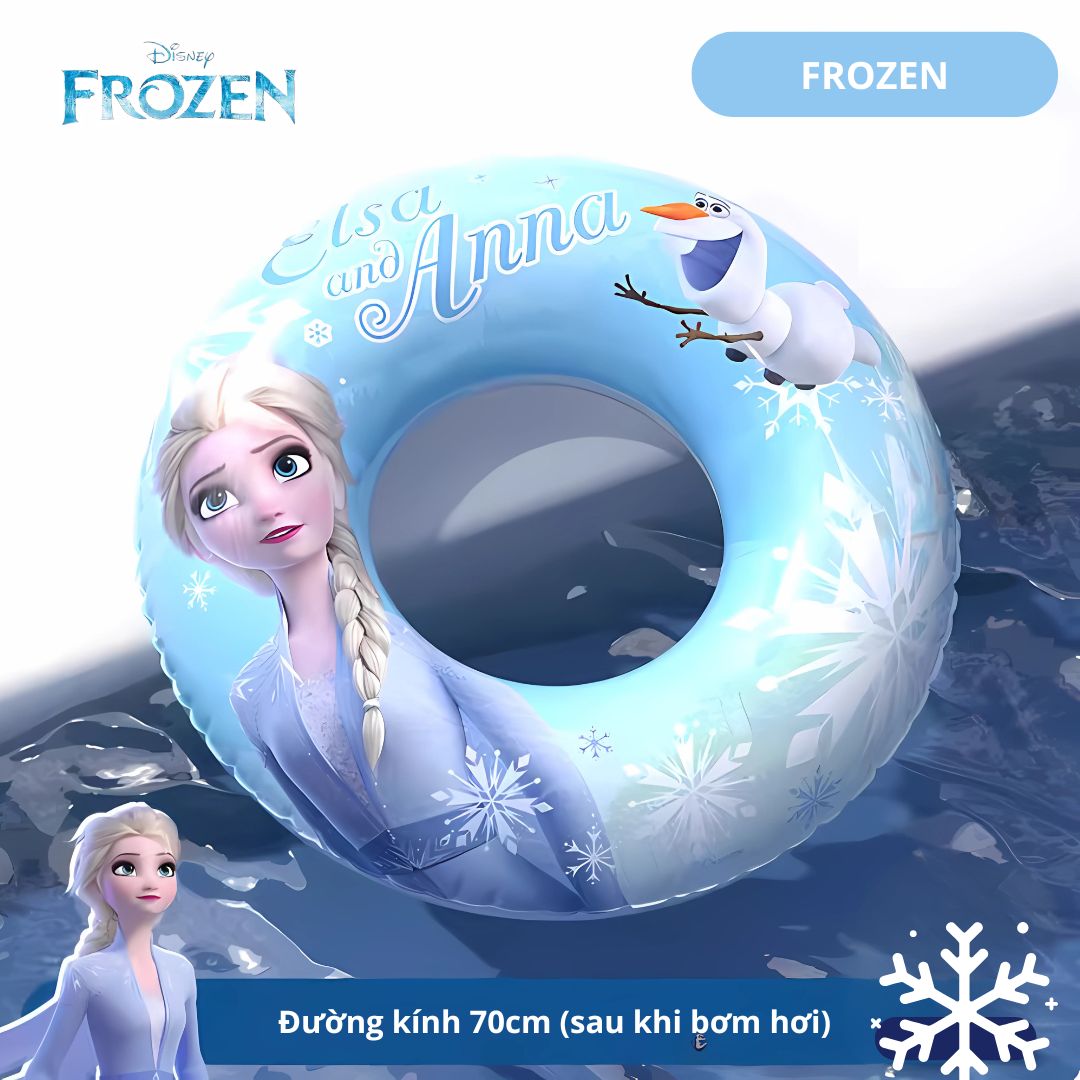 Phao Bơi Tròn Chống Lật Cho Bé Chính Hãng Marvel- Disney, Frozen Elsa 3+