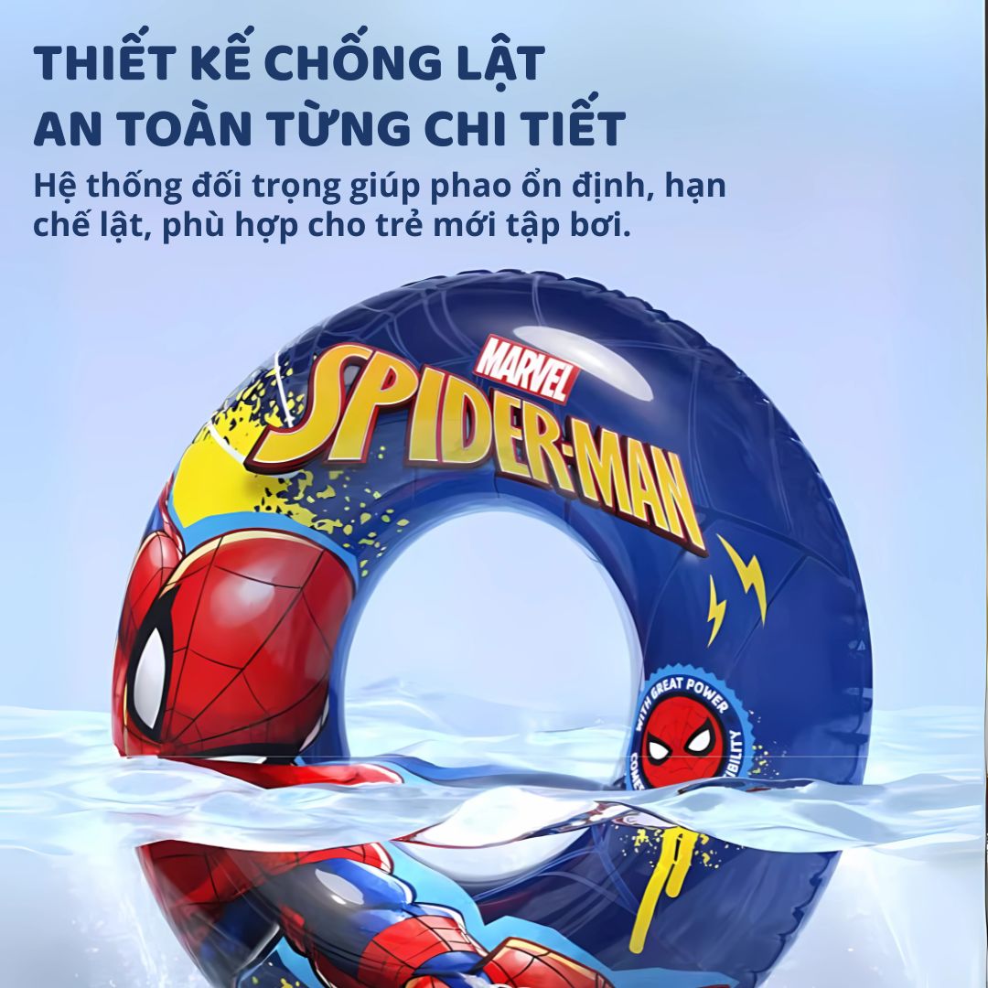 Phao Bơi Tròn Chống Lật Cho Bé Chính Hãng Marvel- Disney, Frozen Elsa 3+
