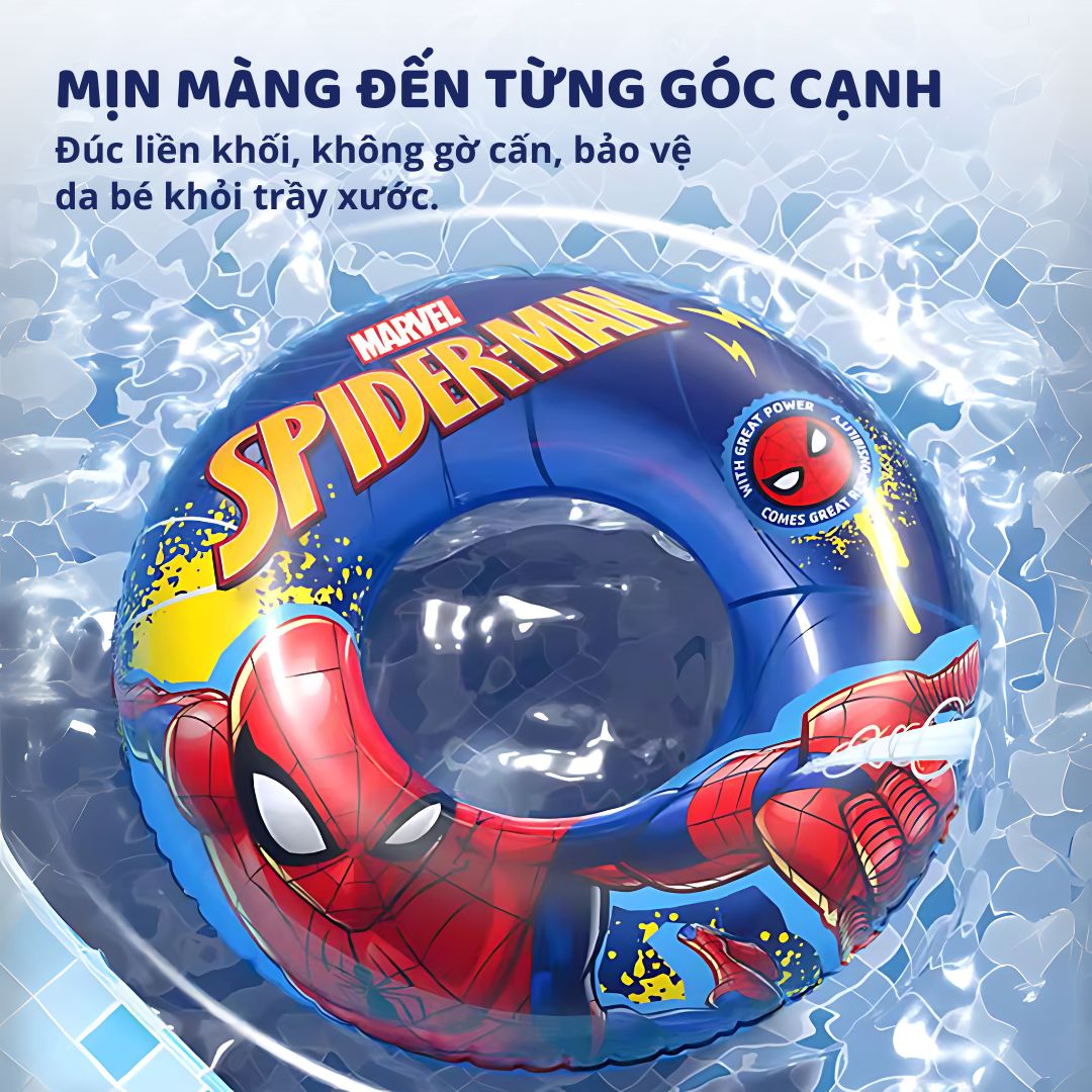 Phao Bơi Tròn Chống Lật Cho Bé Chính Hãng Marvel- Disney, Spider Man 3+