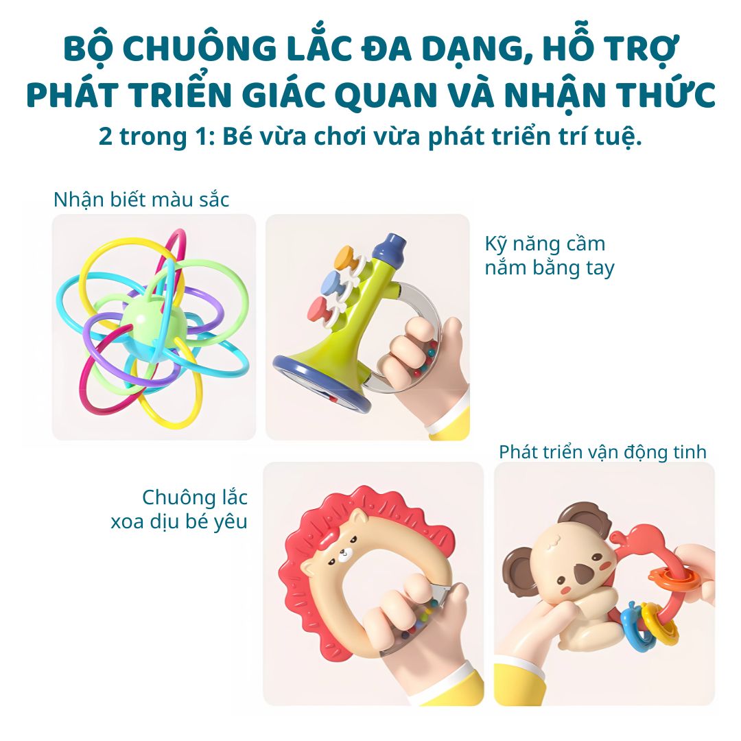Đồ Chơi Lục Lạc 8 Món Cho Bé Goodway Baby Rattle Set 2m+
