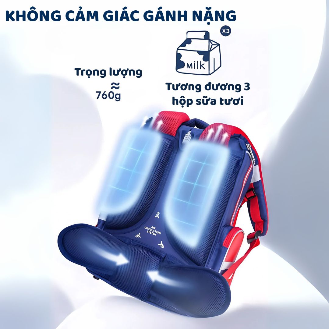 Balo Chống Gù Cho Bé Tiểu Học Zoyzoii Backpack B59-B Màu Hồng