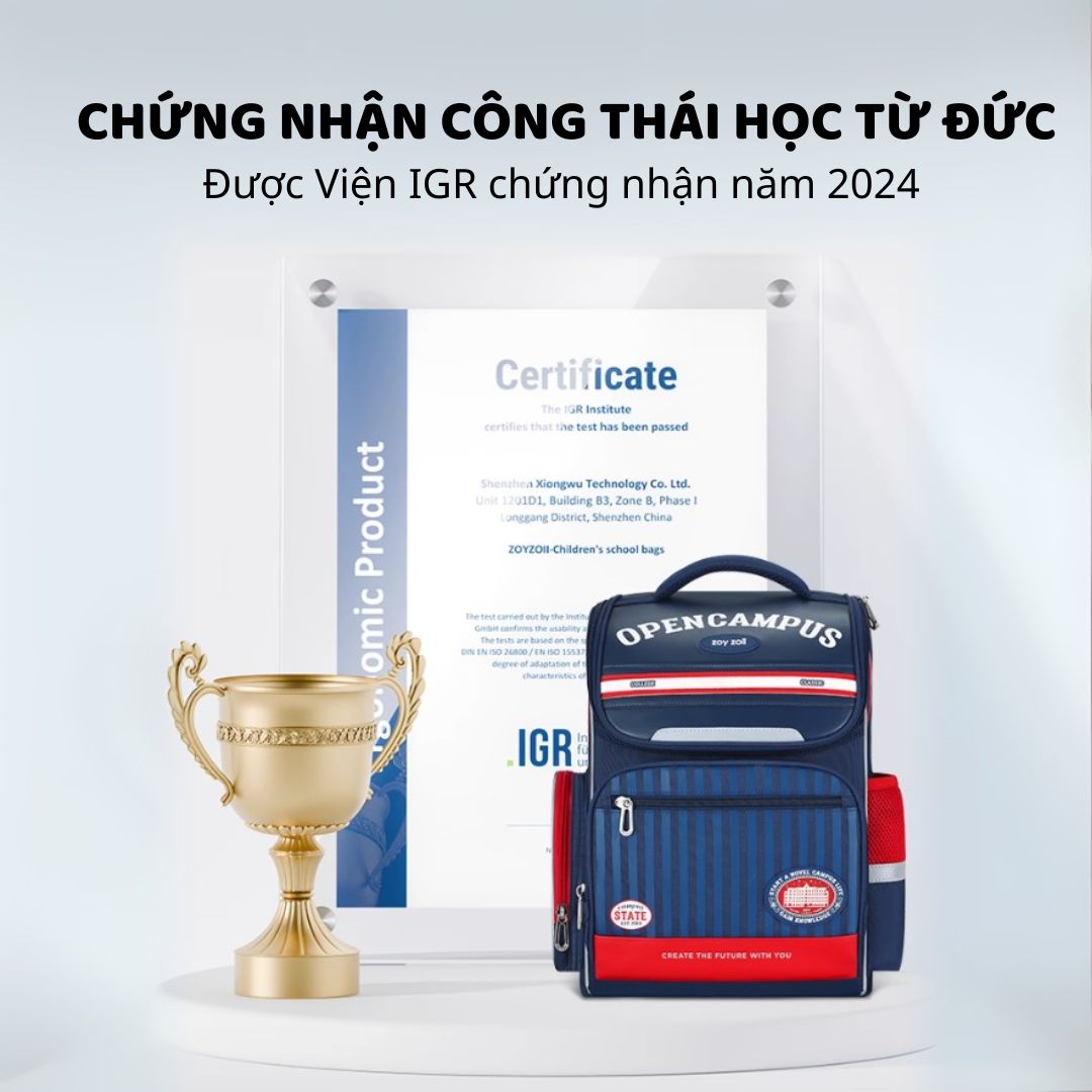 Balo Chống Gù Cho Bé Tiểu Học Zoyzoii Backpack B59-B Màu Xanh