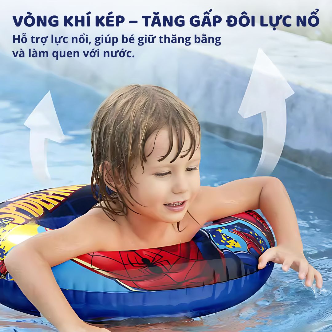 Phao Bơi Tròn Chống Lật Cho Bé Chính Hãng Marvel- Disney, Frozen Elsa 3+