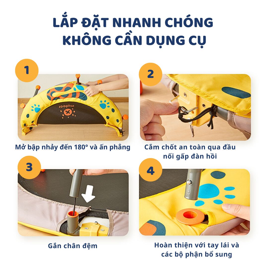 Đệm Nhún Trampoline Cho Bé Vận Động Mideer Kids Trampoline 3+