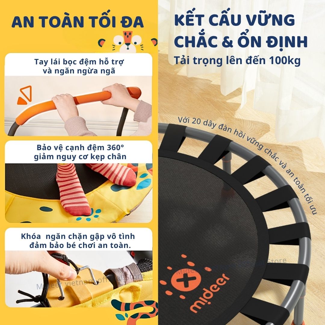 Đệm Nhún Trampoline Cho Bé Vận Động Mideer Kids Trampoline 3+