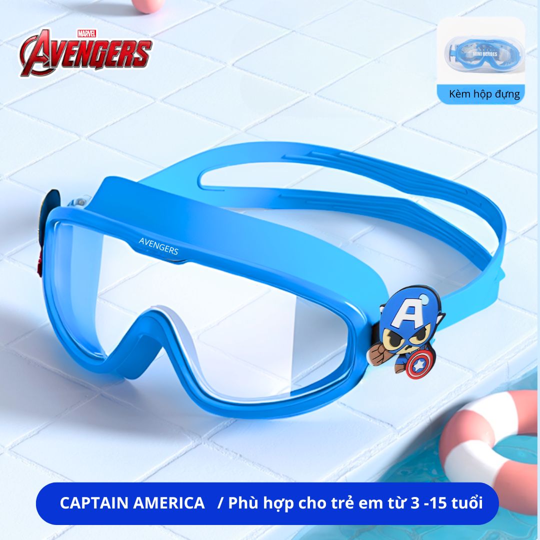 Kính Bơi Trẻ Em Chính Hãng Disney Marvel- Captain American 3+