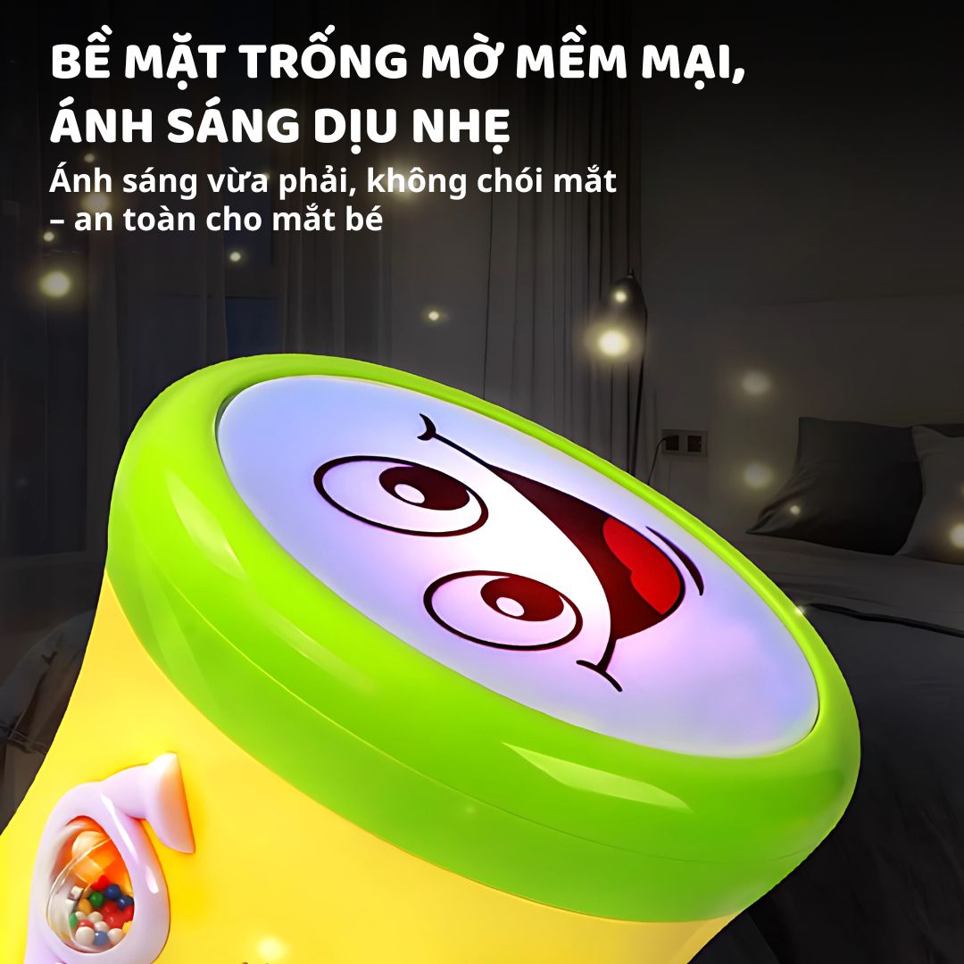 Trống Phát Nhạc Hai Mặt Goodway Drum- Màu Vàng 1+