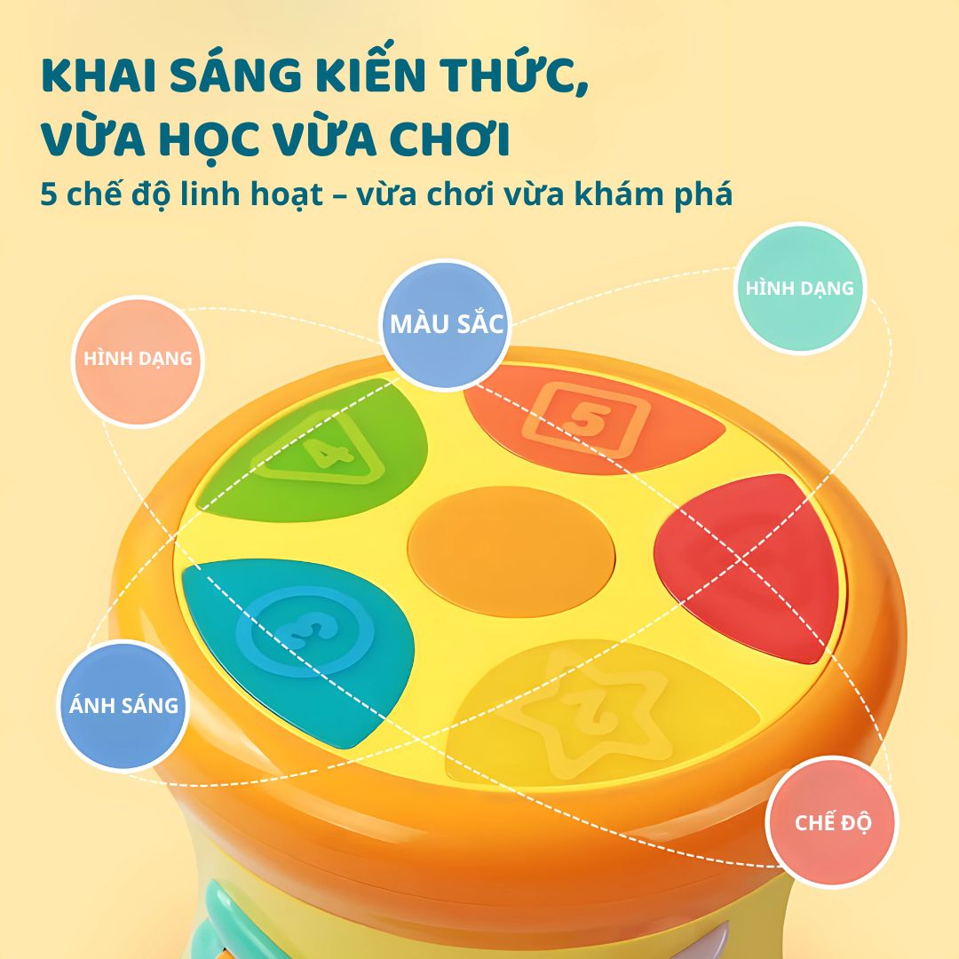 Trống Phát Nhạc Hai Mặt Goodway Drum- Màu Trắng 1+