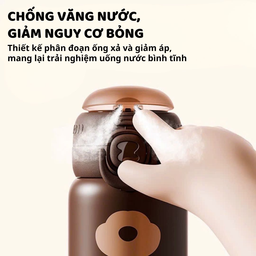 Bình Nước Giữ Nhiệt Cho Bé Zoyzoii Animal Series Thermos Cup E20- Hổ Vàng