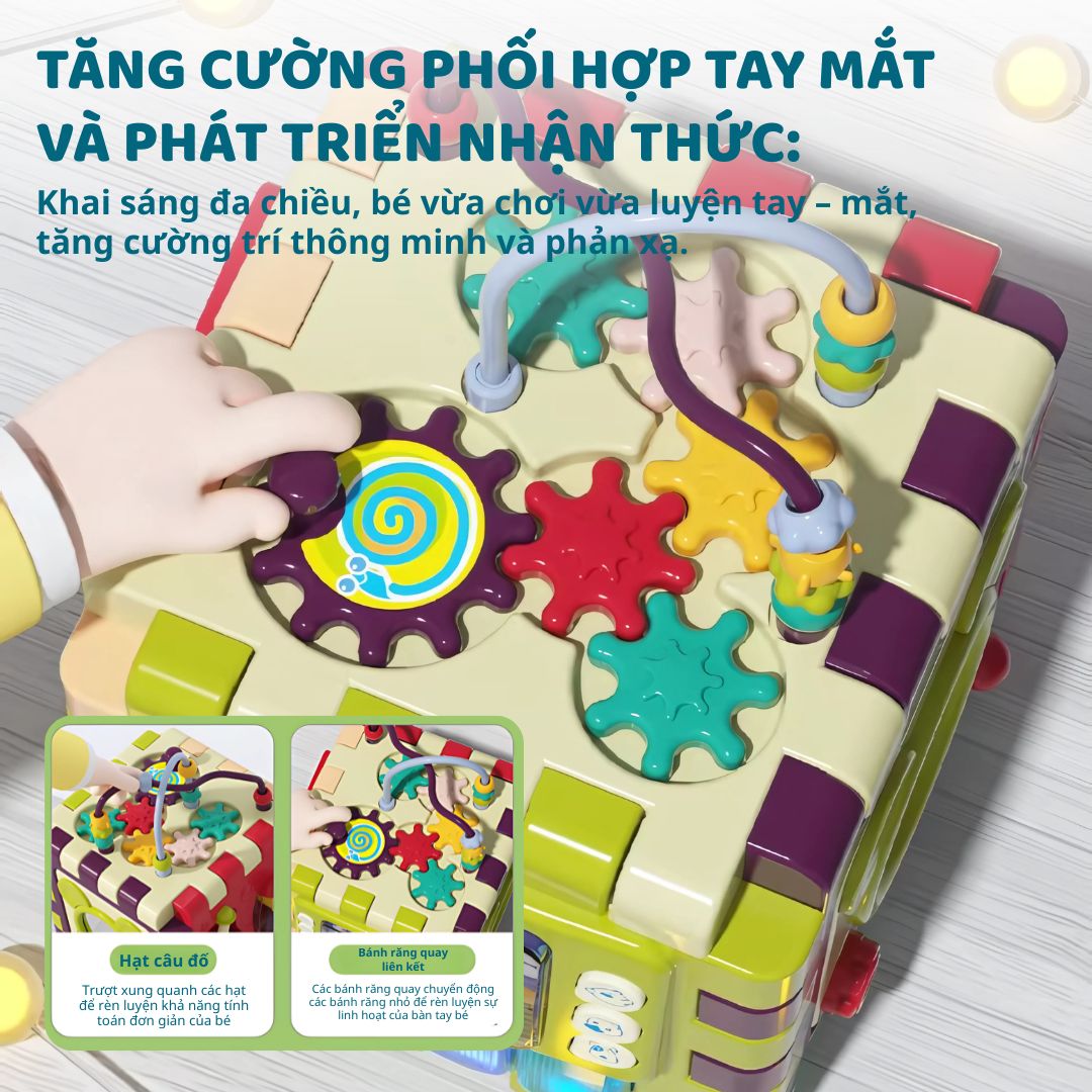 Khối Bận Rộn Montessori Cho Bé Goodway Play And Learn Activity Cube 10m+