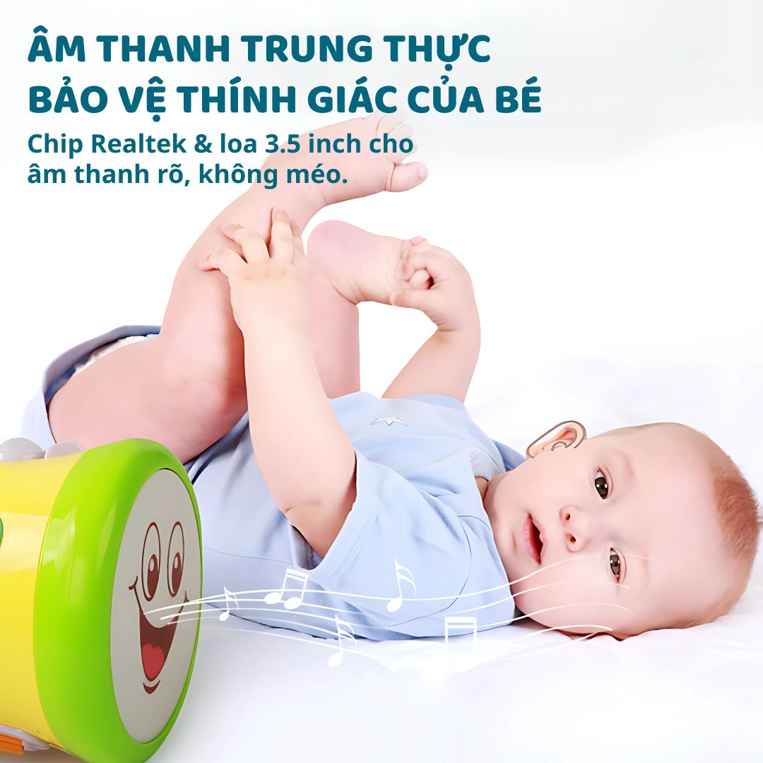 Trống Phát Nhạc Hai Mặt Goodway Drum- Màu Vàng 1+