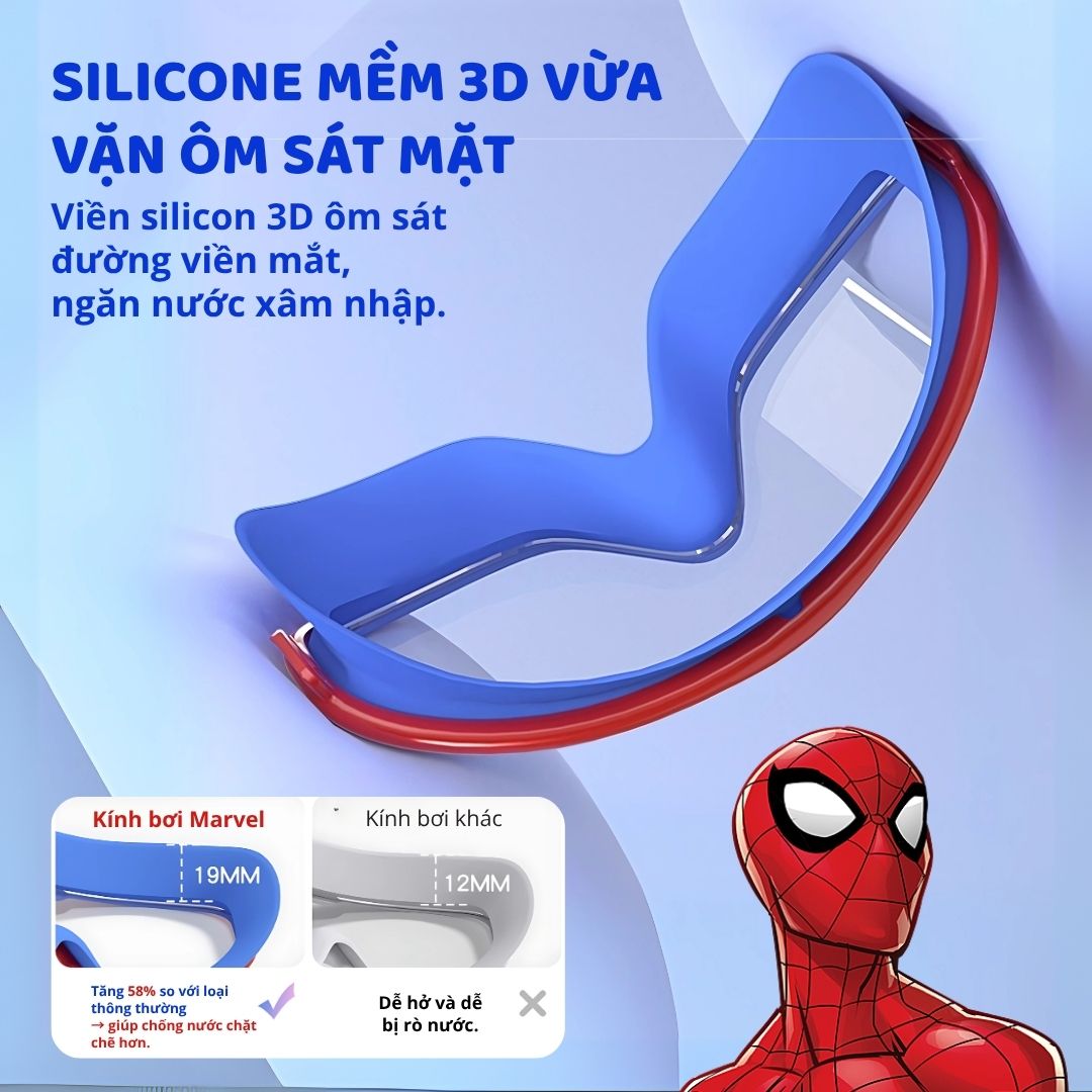 Kính Bơi Trẻ Em Chính Hãng Disney Marvel- Spider Man 3+