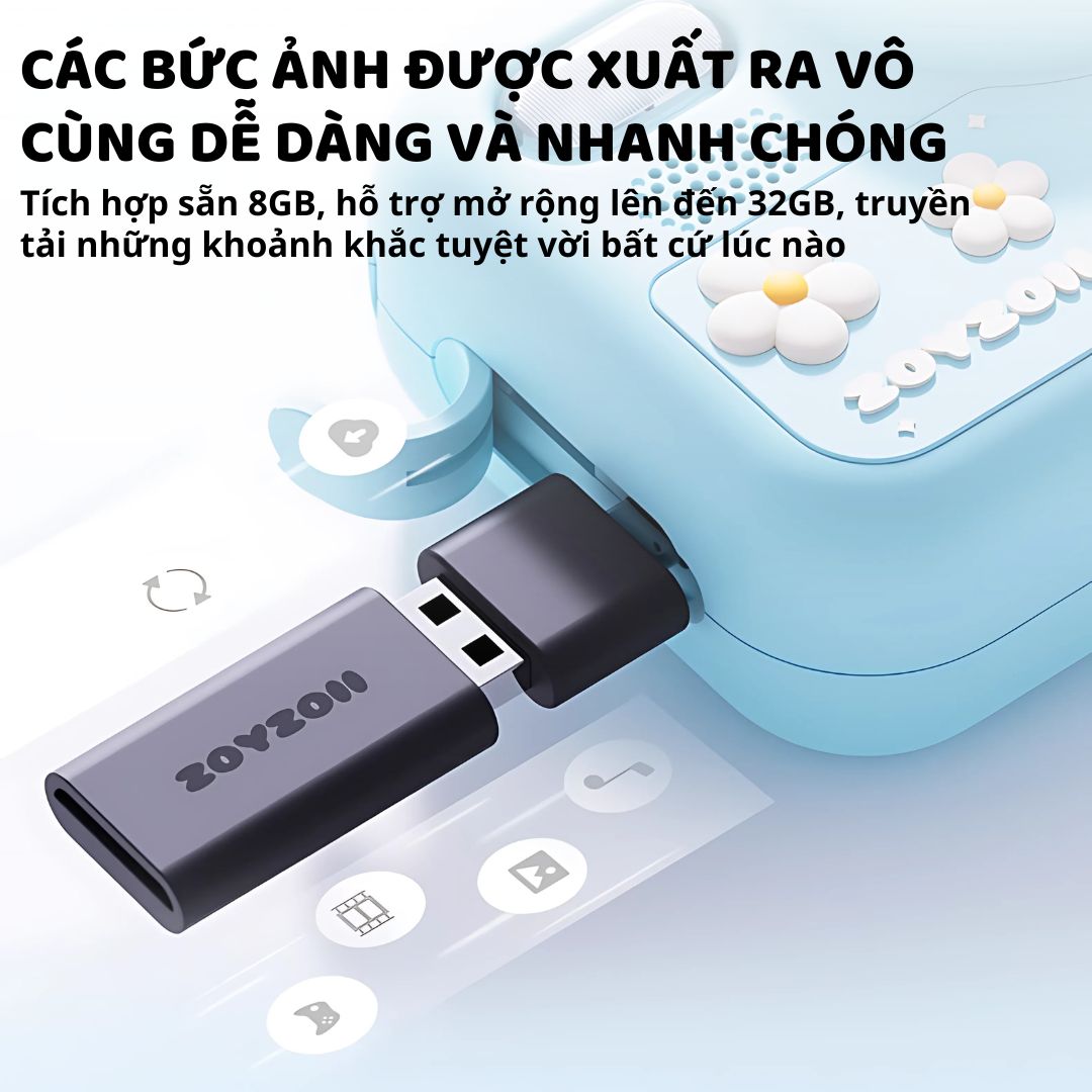 Máy Ảnh Cho Bé Zoyzoii Kids Camera E28- Bông Hoa
