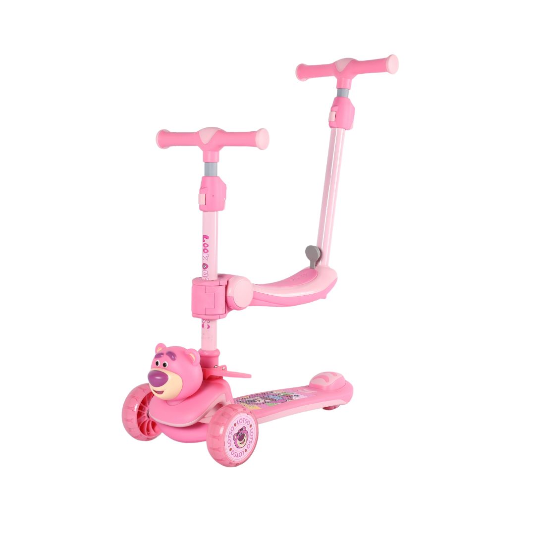 Xe Scooter Gấp Gọn Kèm Ghế Ngồi Và Tay Đẩy 3in1 Mesuca Disney- Lotso 3+