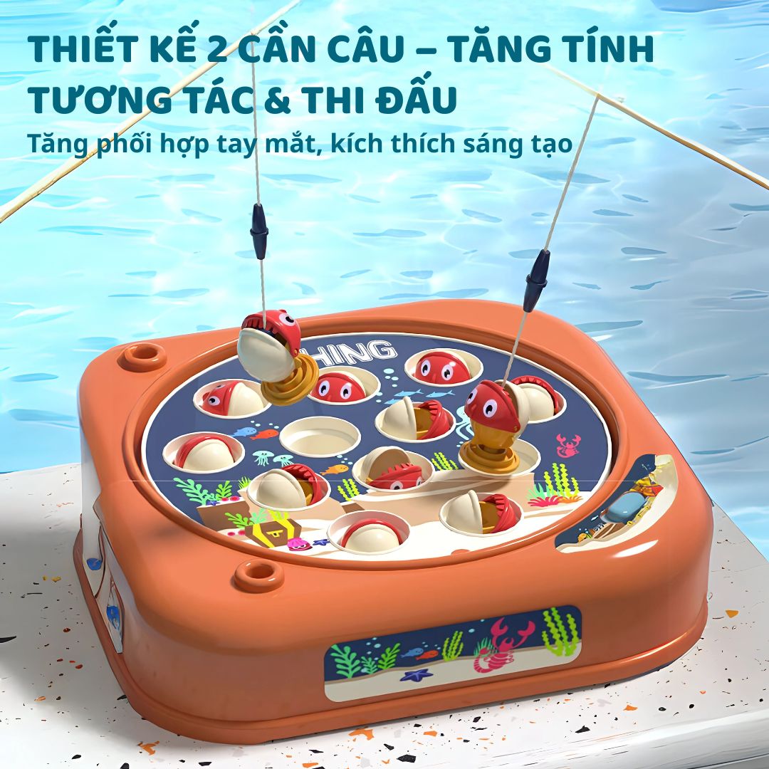 Đồ Chơi Câu Cá Mini Phát Nhạc Goodway Happy Fishing Game- Màu Nâu 3+