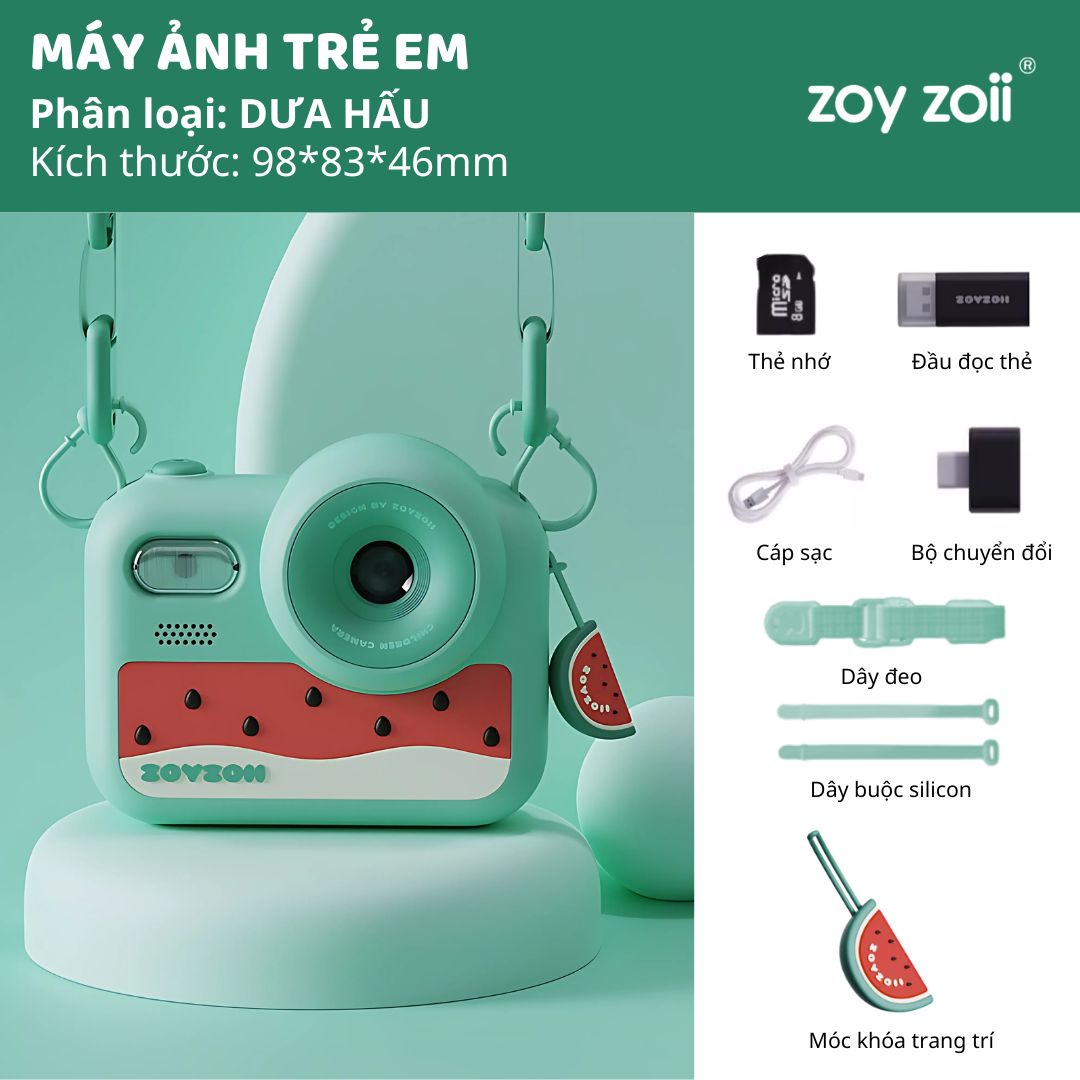 Máy Ảnh Cho Bé Zoyzoii Kids Camera E28- Dưa Hấu