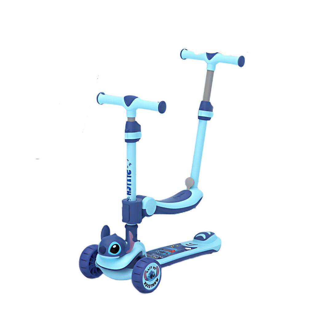 Xe Scooter Gấp Gọn Kèm Ghế Ngồi Và Tay Đẩy 3in1 Mesuca Disney- Stitch 2+