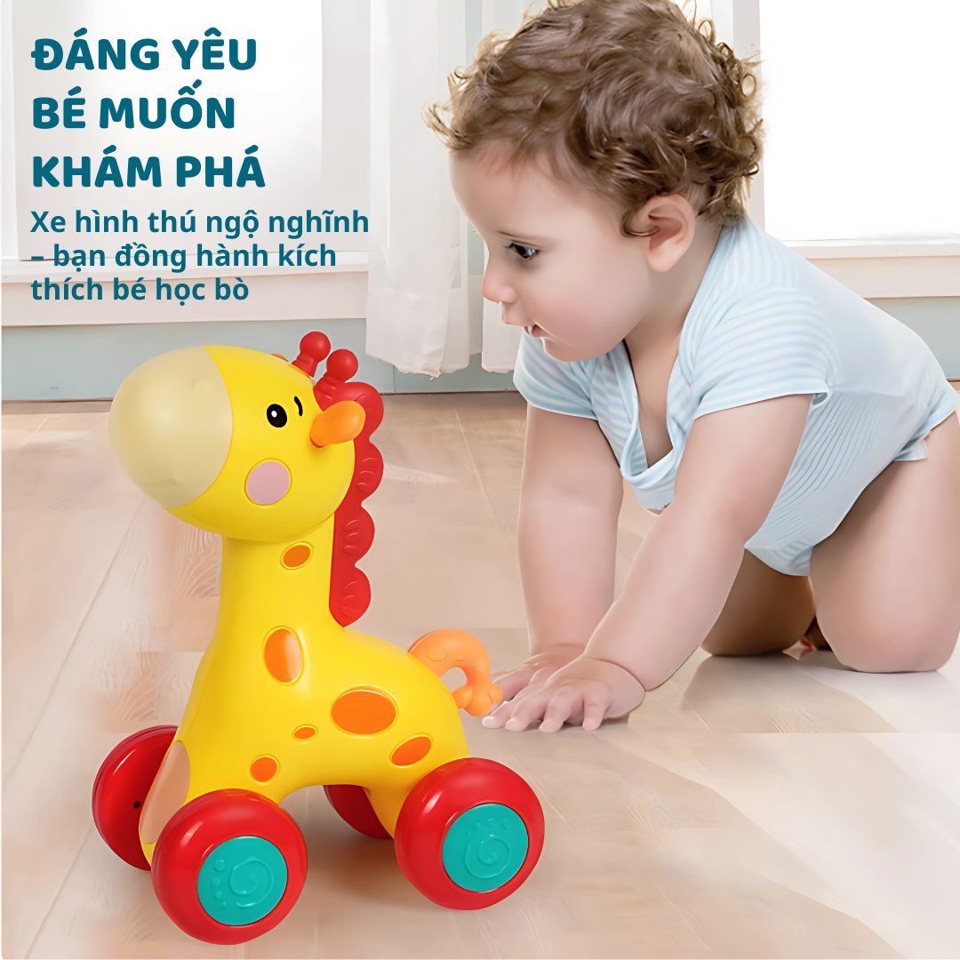 Đồ Chơi Động Vật Gặm Nướu Goodway Rolling Little Crawling- Hươu Cao Cổ 6m+