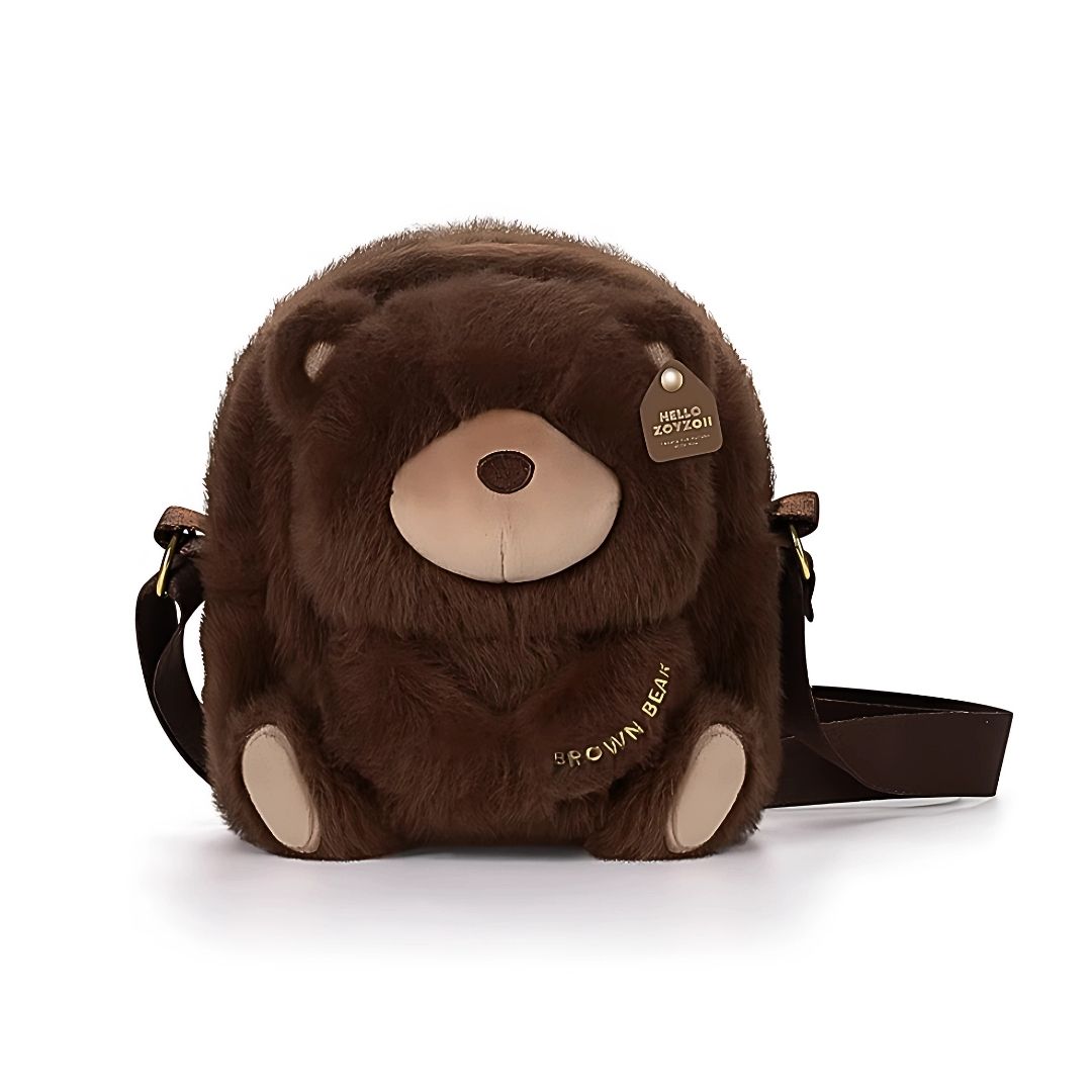 Túi Đeo Chéo Cho Bé Zoyzoii Kids Crossbody Bag B81- Gấu Nâu