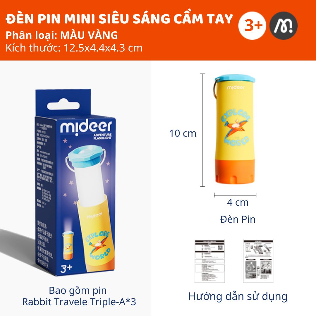 Đèn Pin Mini Cầm Tay Mideer Outdoor Adventure Flashlight- Rabbit Traveler 3+