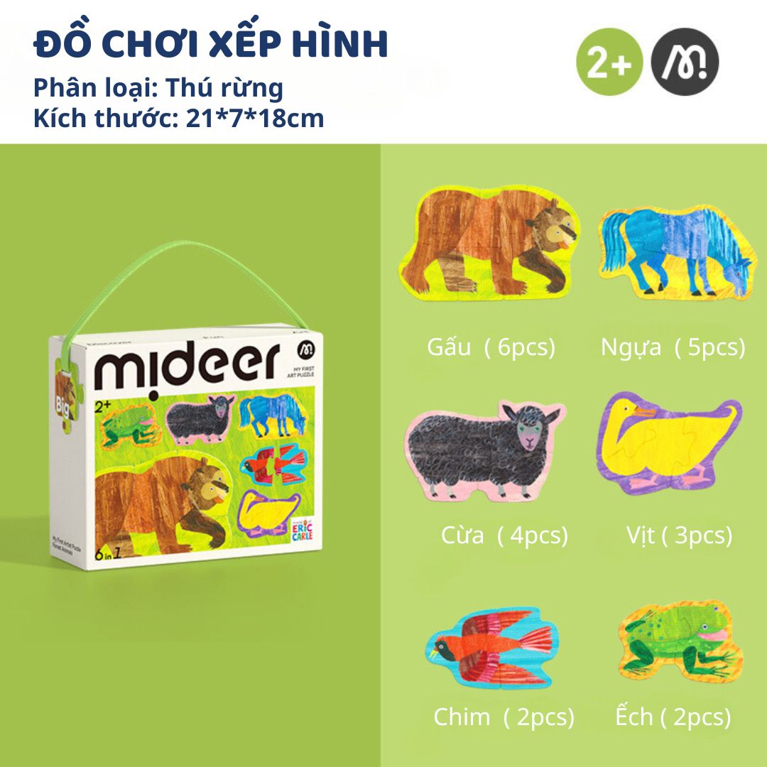 Đồ Chơi Ghép Hình Cho Bé Mideer My First Puzzle- Forest Animals 2+
