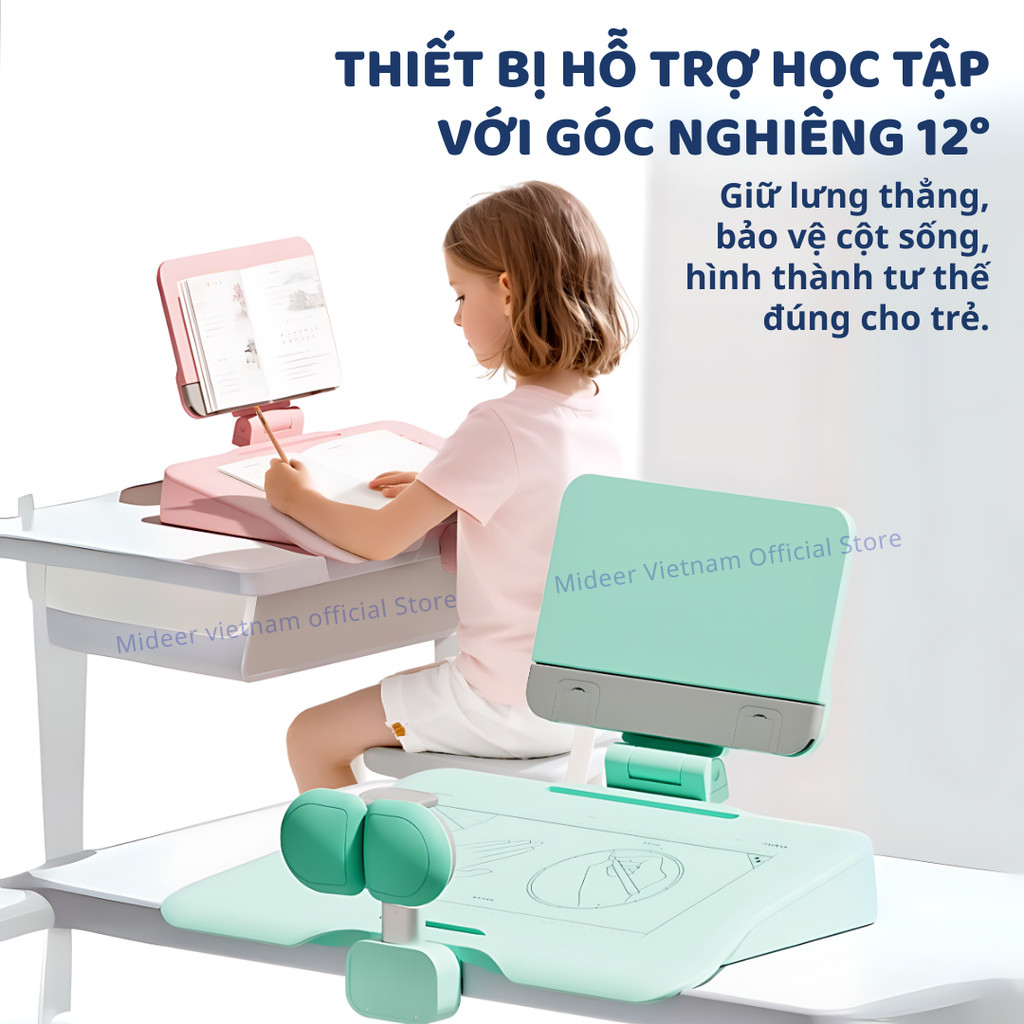 Giá Đỡ Chỉnh Tư Thế Ngồi Học Cho Bé Mideer Sit Right- Pink 3+