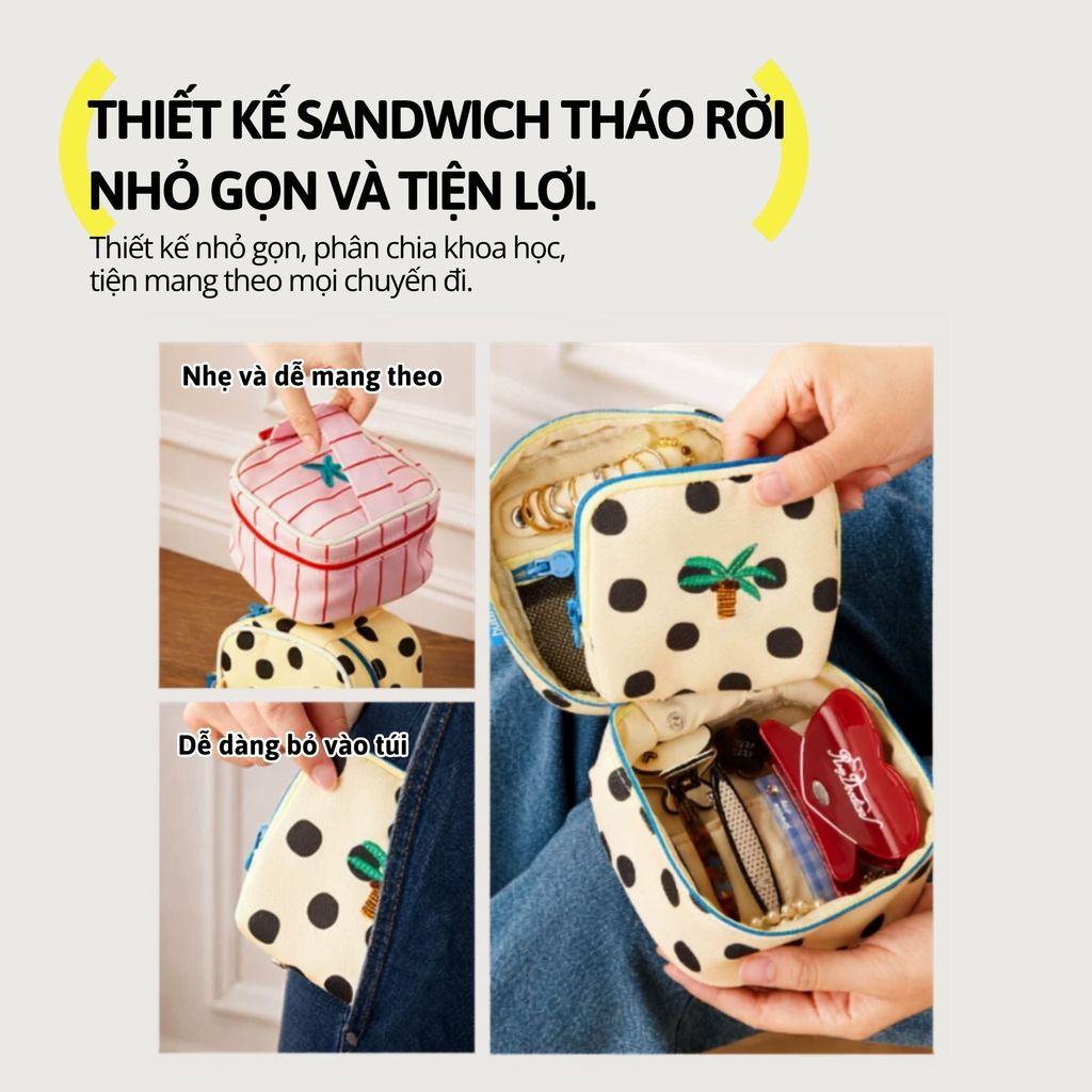 Túi Đựng Trang Sức Đa Năng Hugz 2in1 Charm Pouch- Half Sweet Coco