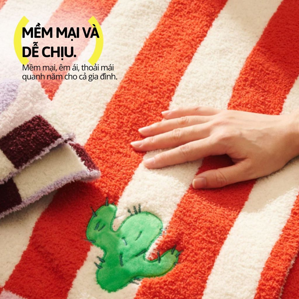 Chăn Nhung Hai Mặt Milk Cap Blanket- Love in Summer