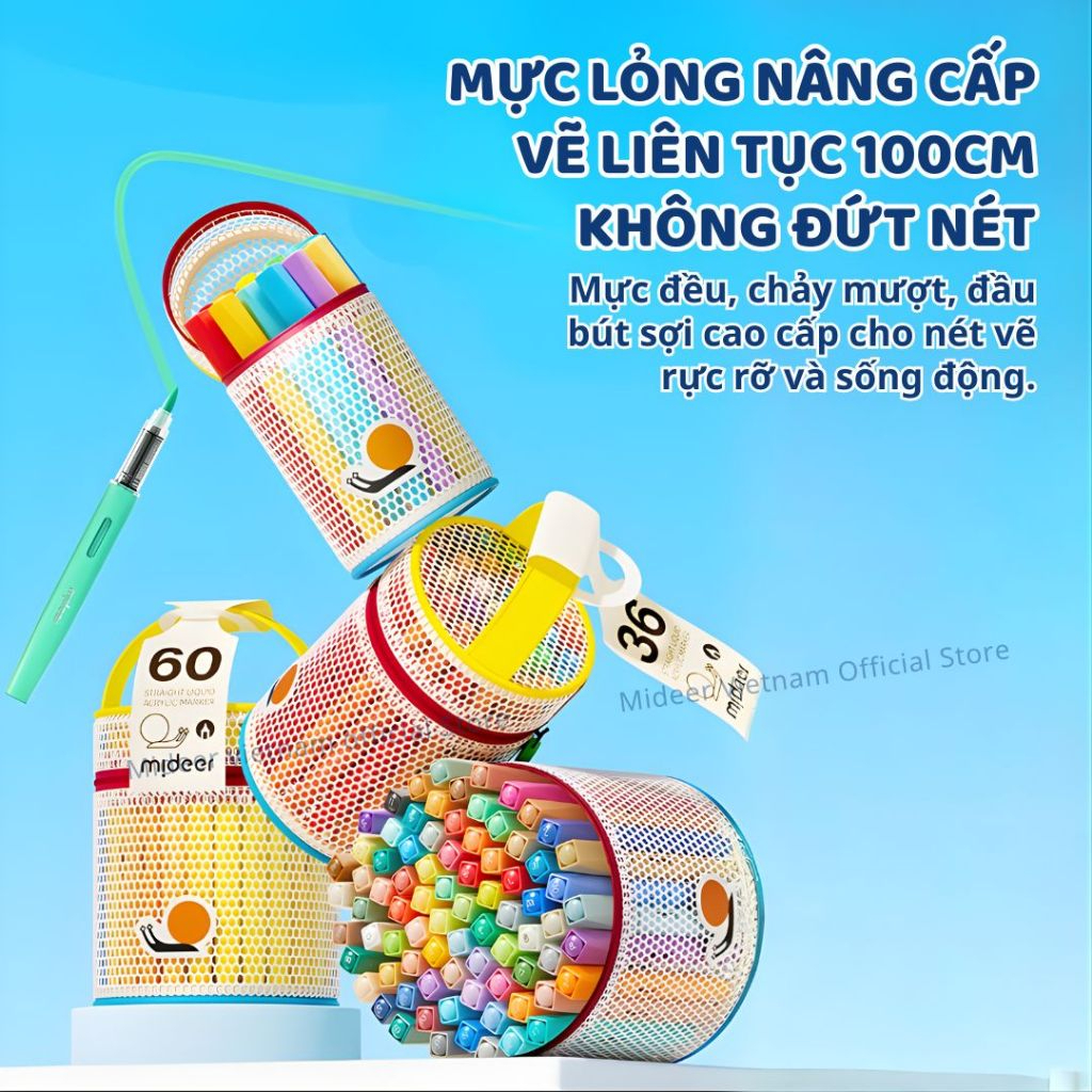 Bút Màu Acrylic Cho Bé Straight Liquid Acrylic Marker - 60 Màu
