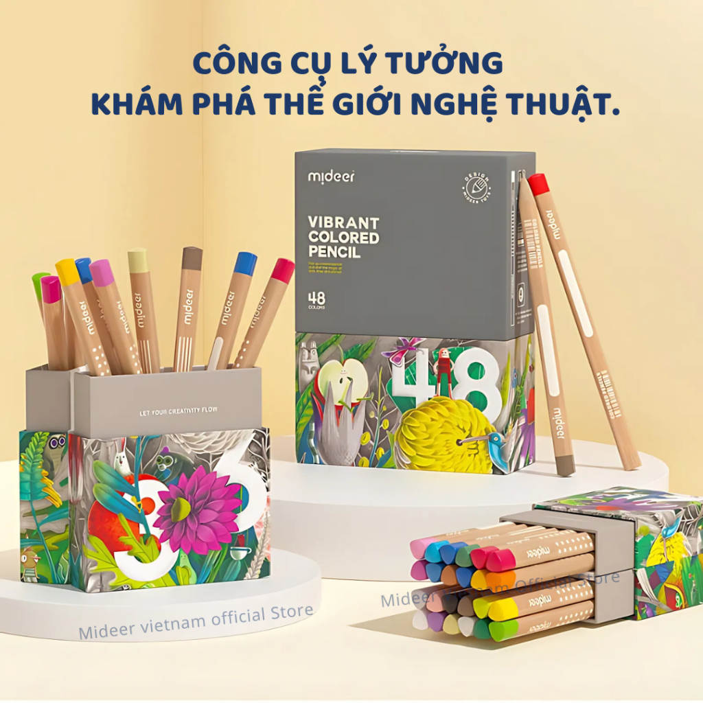 Bút Chì Màu Cho Bé 24 Màu Mideer Vibrant Colored Pencil 3+