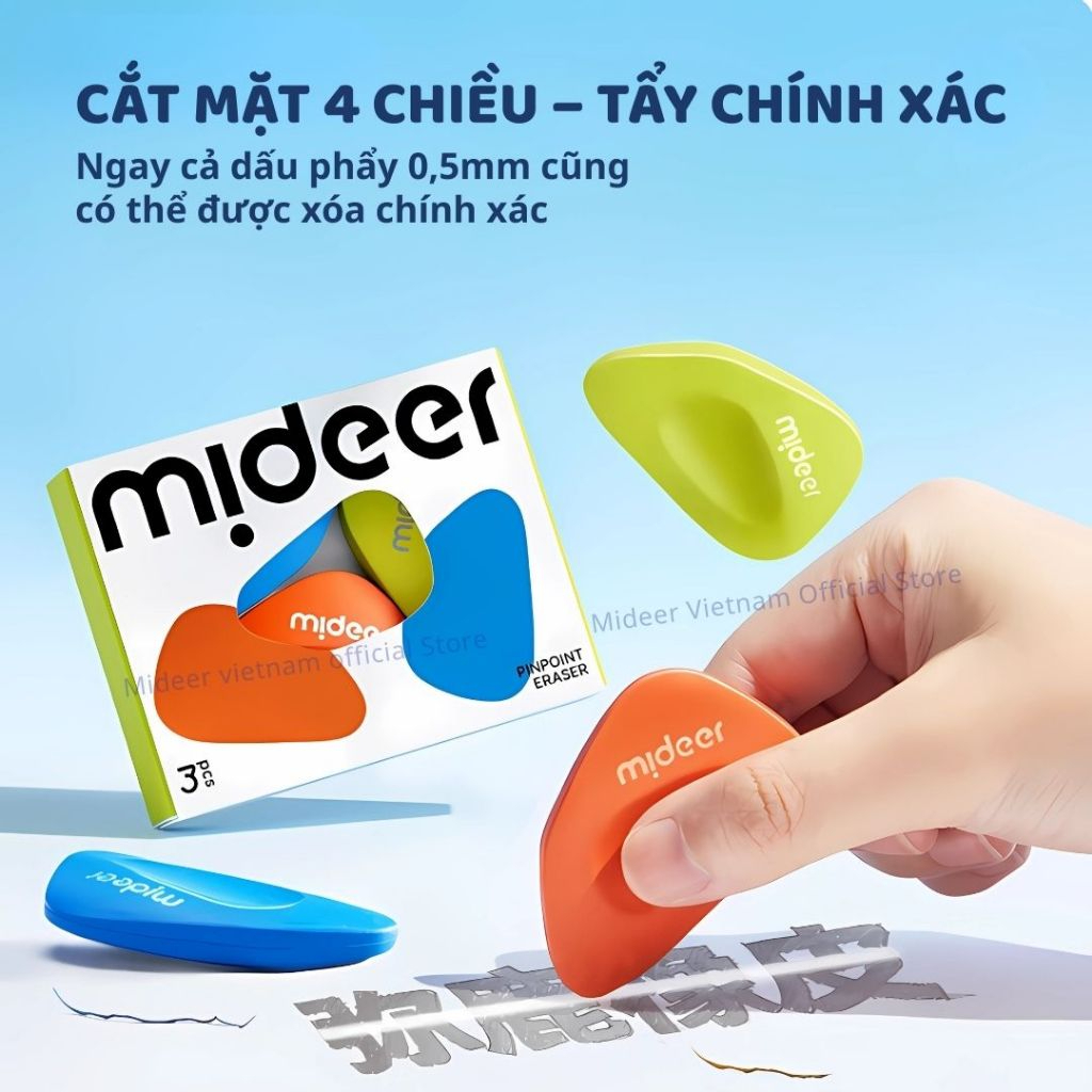 Tẩy Bút Chì Siêu Sạch Cho Bé Mideer PinPoint Eraser 3+