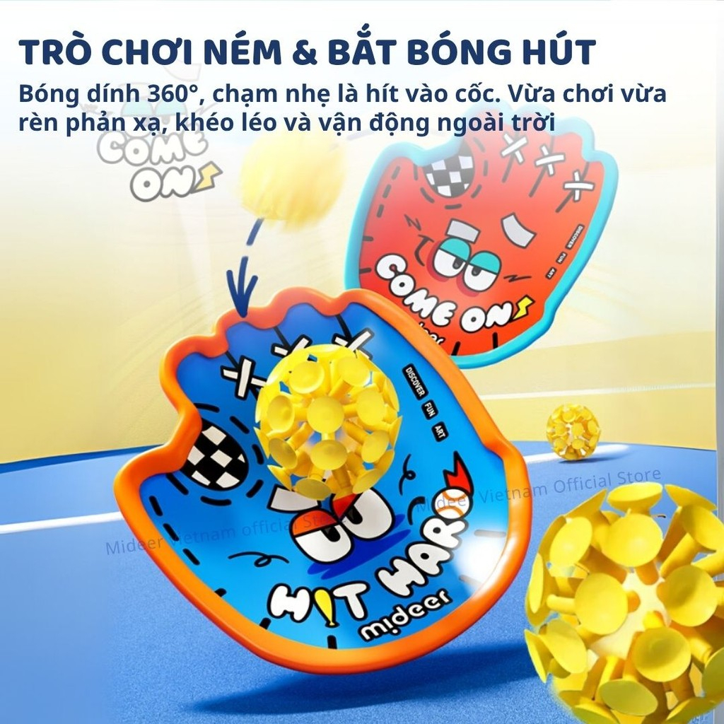 Bộ Vợt Ném Bóng Dính Mideer Suction Ball Set 3+