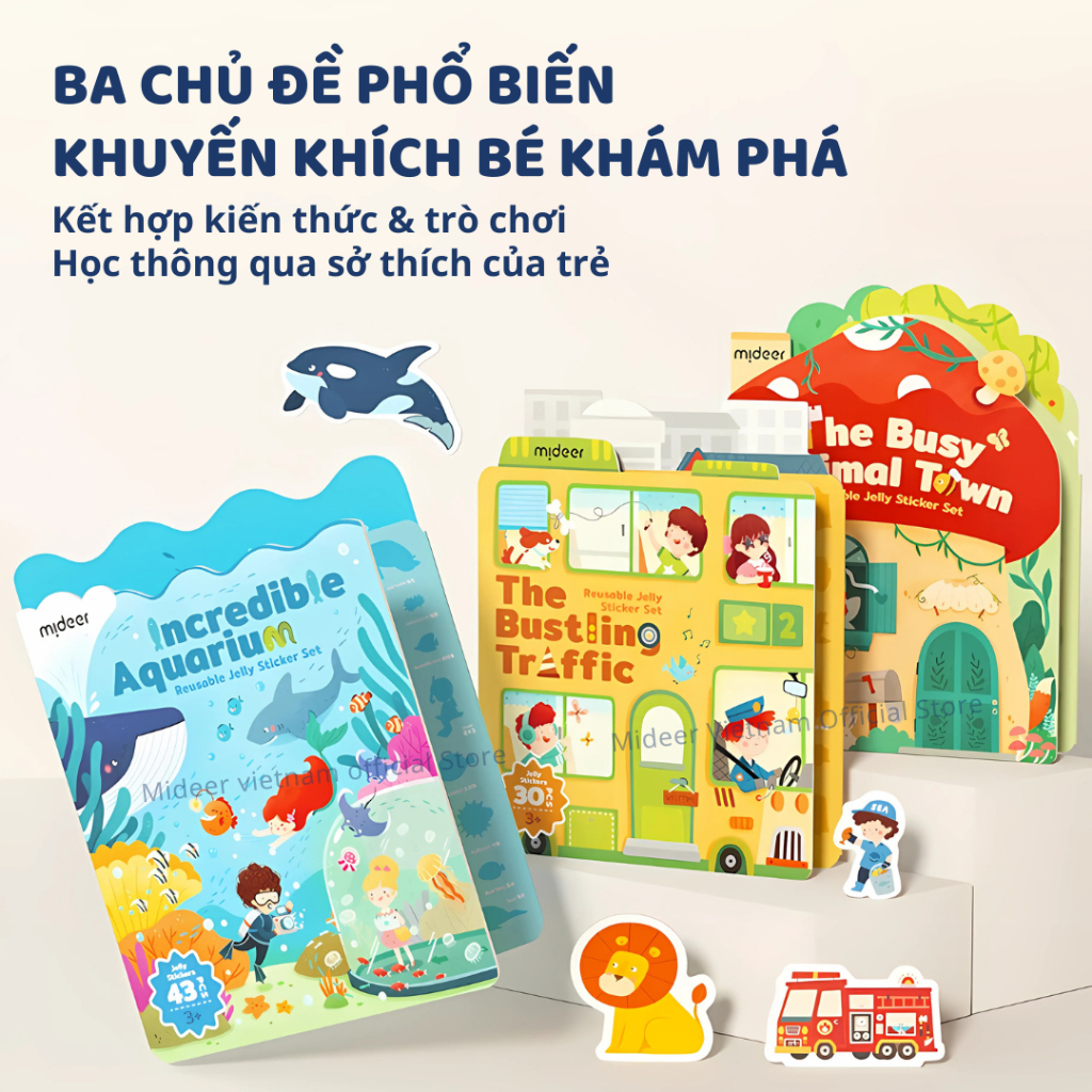 Đồ Chơi Sticker Dán Dùng Nhiều Lần Mideer Reusable Jelly Sticker Set- Incredible Aquarium 3+